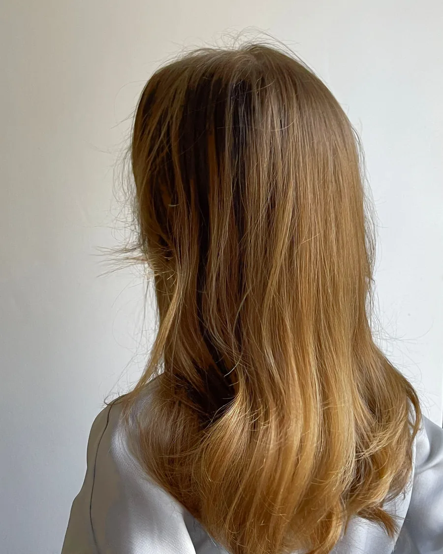 Before: brassy, orange-gold lengths