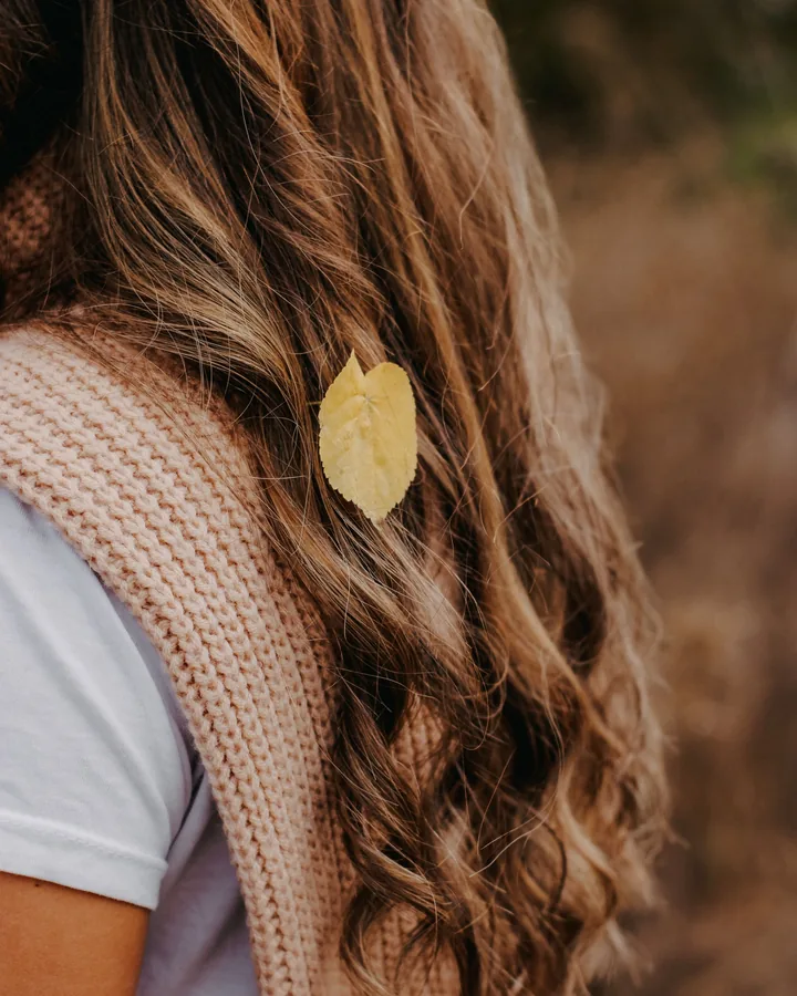 Brunette waves with caramel ribbons of color