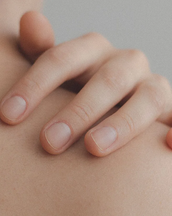 Short, bare natural nails